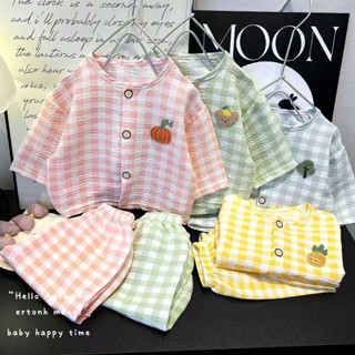 兒童睡衣上衣褲子春秋兩件套男女童雲朵夏季開衫卡通家居服套裝