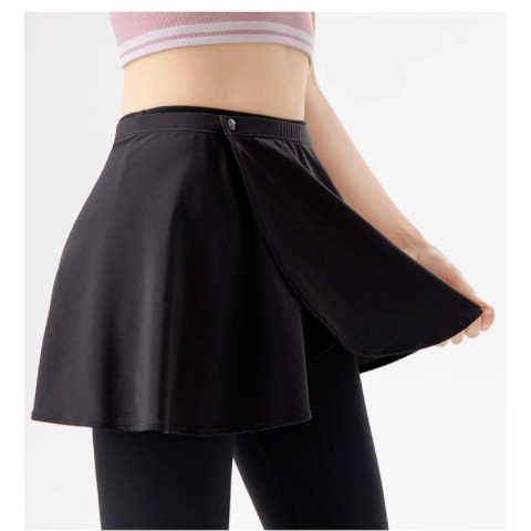 新品熱賣 瑜伽罩裙 女新款防走光一片式遮擋裙 不規則裙 擺健身跑步運動短裙
