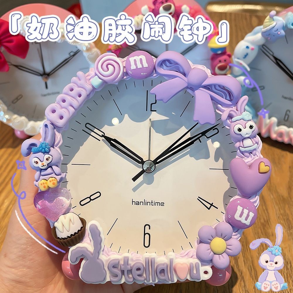 時尚鐘錶✨ 可愛卡通diy創意鬧鐘臥室桌面小鬧鐘學生起床困難戶超大聲時鐘表