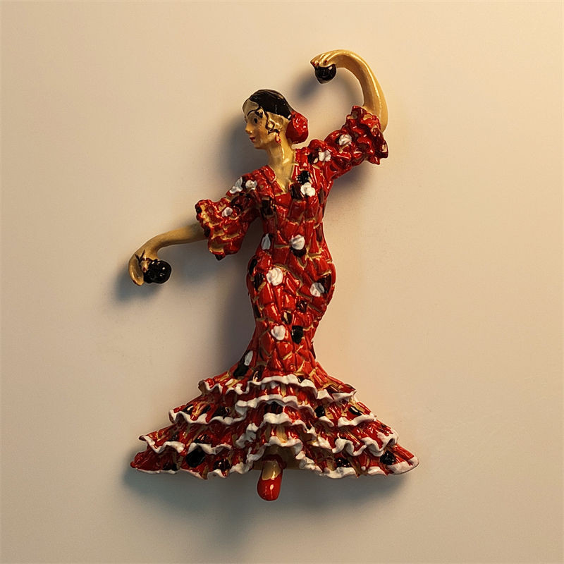 西班牙巴塞羅那弗拉明戈舞女郎旅遊紀念裝飾品家居收藏磁性冰箱貼