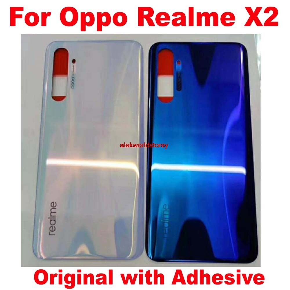 Elemy-best 全新背面電池蓋外殼門玻璃面板後殼 + Oppo Realme X2 手機殼零件膠帶