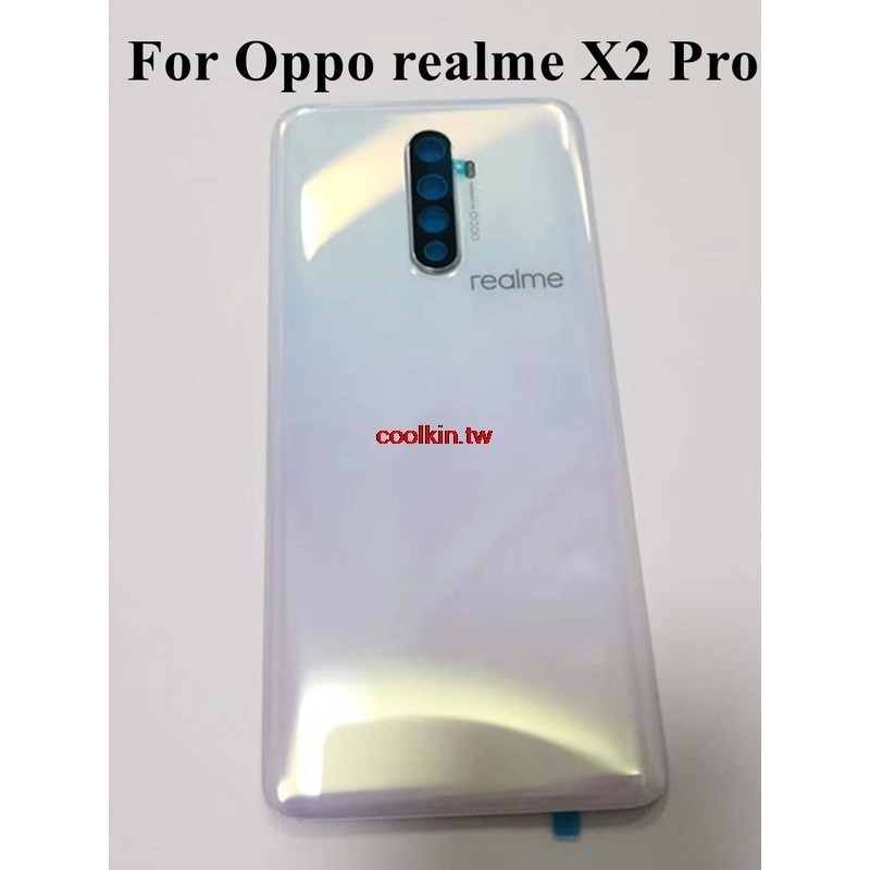 100% 新玻璃適用於 Oppo realme X2 Pro 後蓋帶相機鏡頭電池盒帶徽標更換