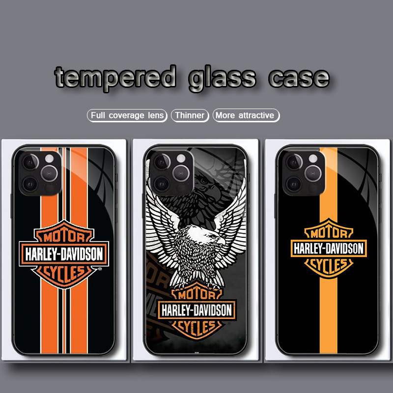 HARLEY DAVIDSON 適用於 iPhone 6 6S 7 8 Plus XR 11 Pro Max 鋼化玻璃外