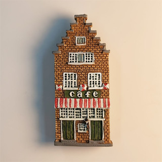 歐洲荷蘭創意立體歐式建築咖啡屋旅遊紀念品樹脂彩繪磁性冰箱貼