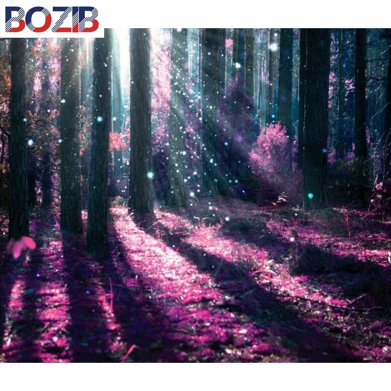 【bozibb】天然湖樹秋季風景牆紙臥室客廳沙發背景牆裝飾壁畫壁紙04
