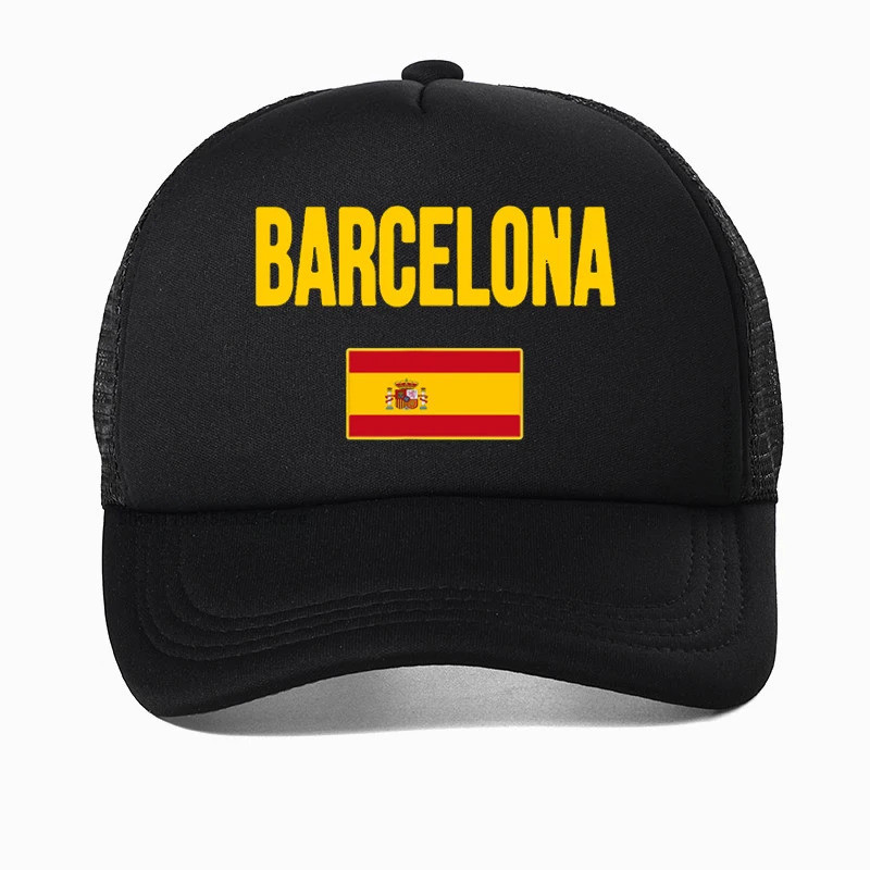 西班牙圖案男式棒球帽西班牙鬥牛印花爸爸帽復古西班牙國旗帽酷網眼卡車司機帽