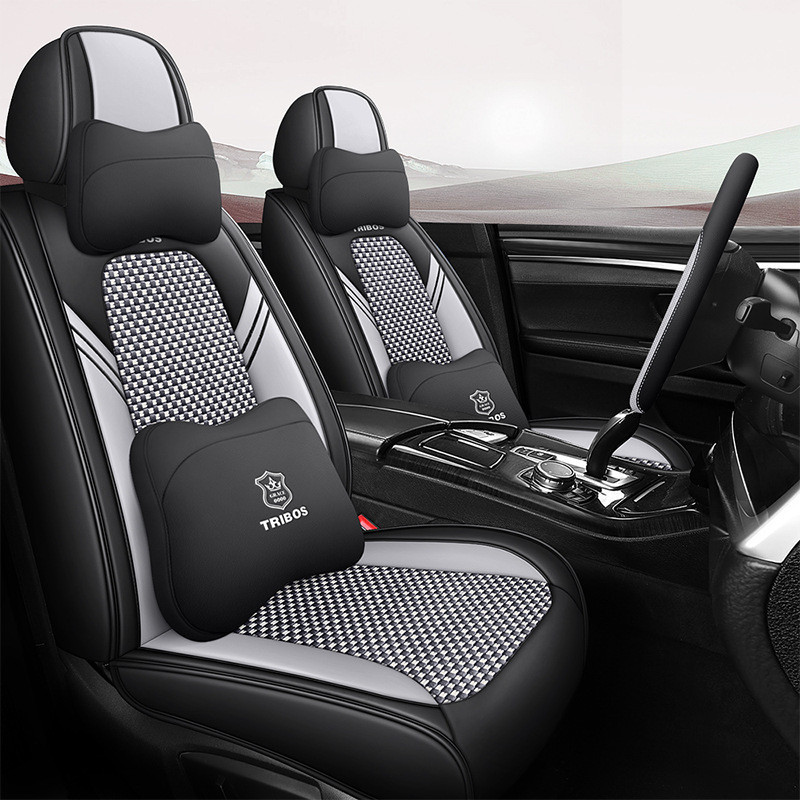 通用型全覆蓋汽車座椅套 PU 皮革全套前座+後座專為 Lancer Triton Rav4 Corolla E60 Ma