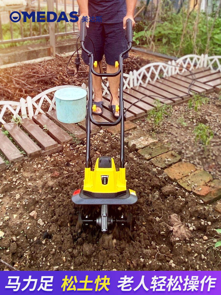 現貨 翻地鬆土神器鬆土機家用開荒農用除草微耕機鋤地機犁地機小型電動