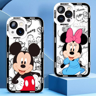 迪士尼 Mickey Love Minnie Mouse Cover 透明天使眼手機殼適用於 iPhone Apple