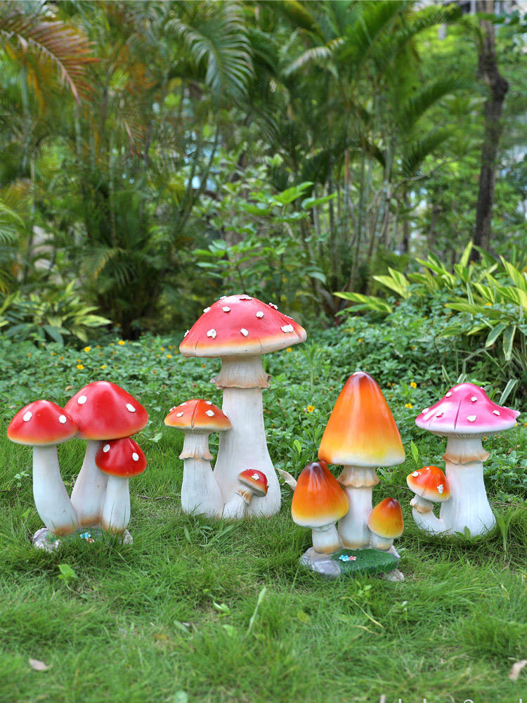 戶外模擬樹脂蘑菇擺飾別墅花園庭院小區草坪裝飾庭園景觀雕塑小品