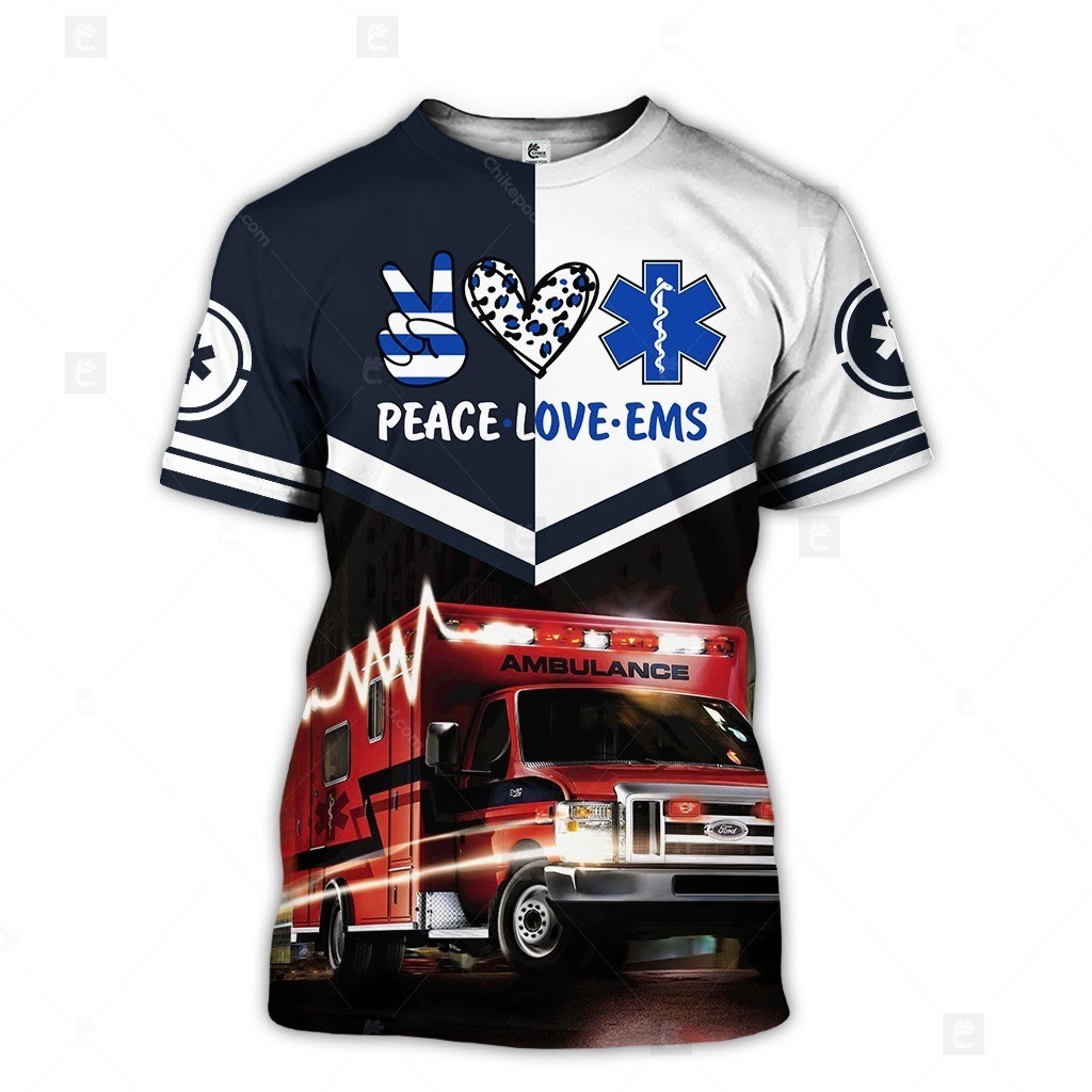 Peace Love EMS 3D 全身印花衣服 DT264 醫療服 3D T 恤