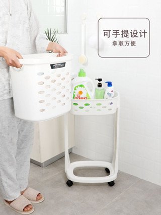 日本asvel衣物收納架雙層洗衣髒衣籃收納架洗臉盆浴室收納