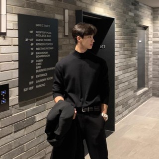 【T-2】🖤 德絨 半高領毛衣 彈力針織 男士打底衫 秋冬 內搭 配大衣西裝 保暖 加絨 穩重 長袖 t卹男