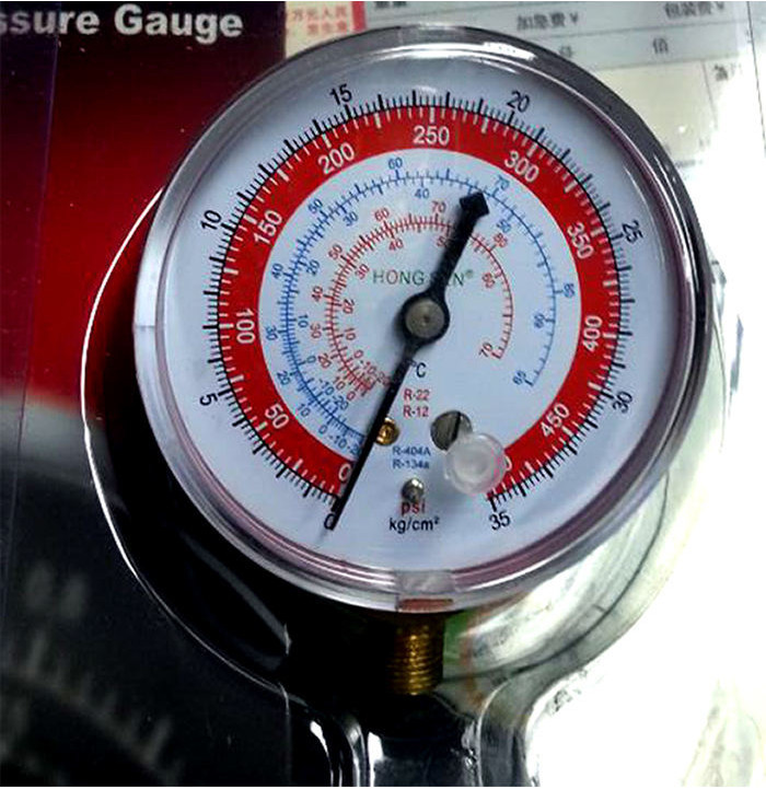 冷氣配件 冷媒表 製冷閥# R22空調壓力錶頭 鴻森冷媒壓力錶頭R134a高壓35低壓17.5公斤壓力