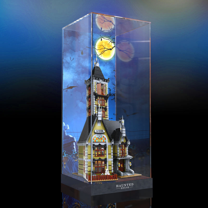 🚚免運🚚 ♞壓克力展示盒適用樂高10273迪士尼鬼屋跳樓機積木模型防塵收納罩