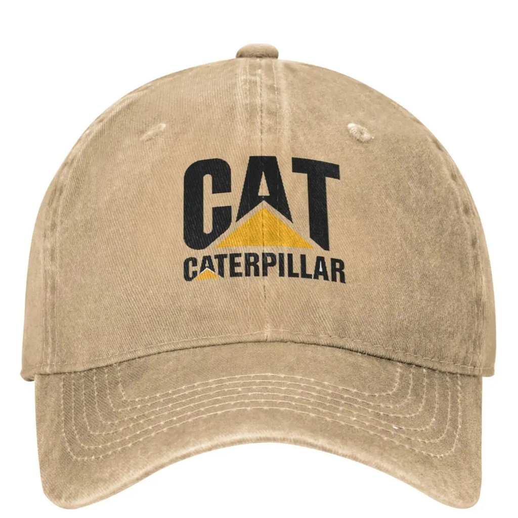 中性 CAT-CATERPILLAR 棒球帽復古做舊牛仔爸爸帽可調節