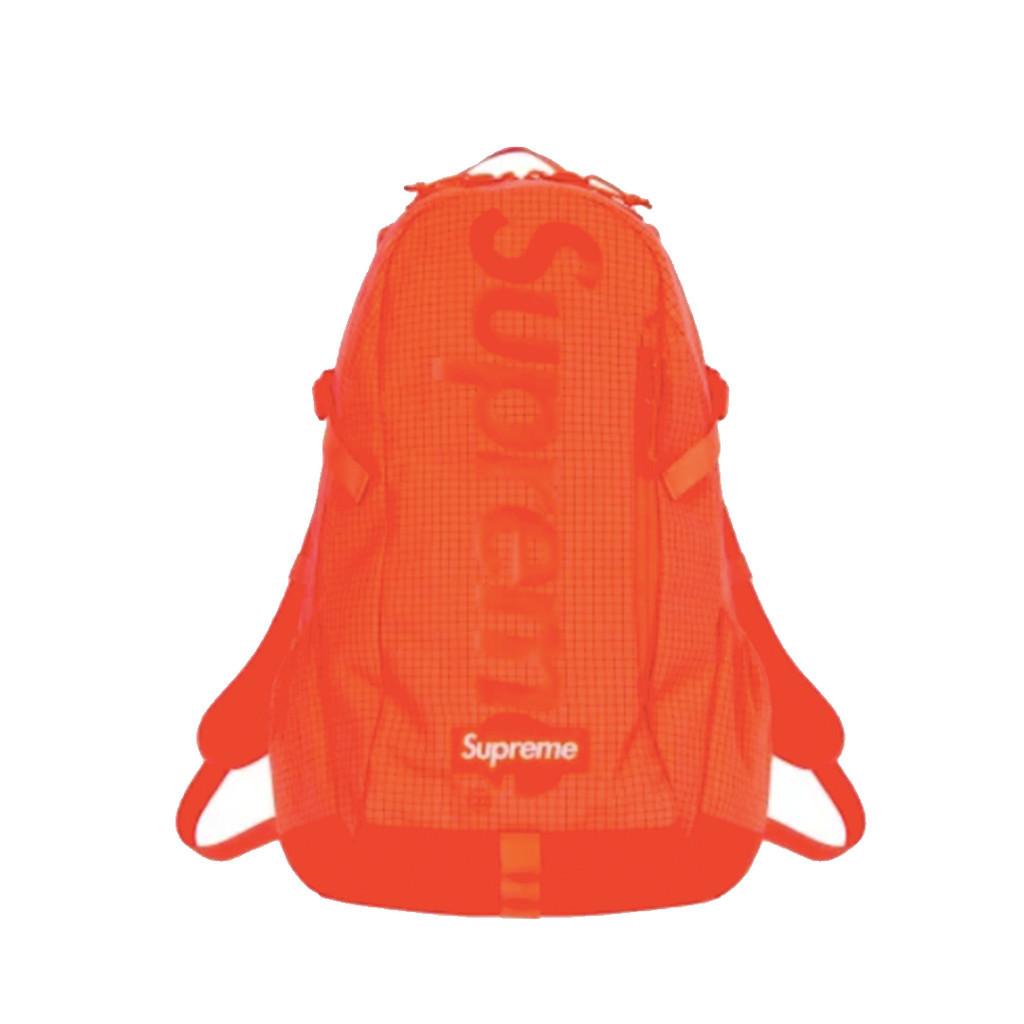 [FLOMMARKET] Supreme 24SS Backpack 格紋 3M反光 後背包 螢光橘