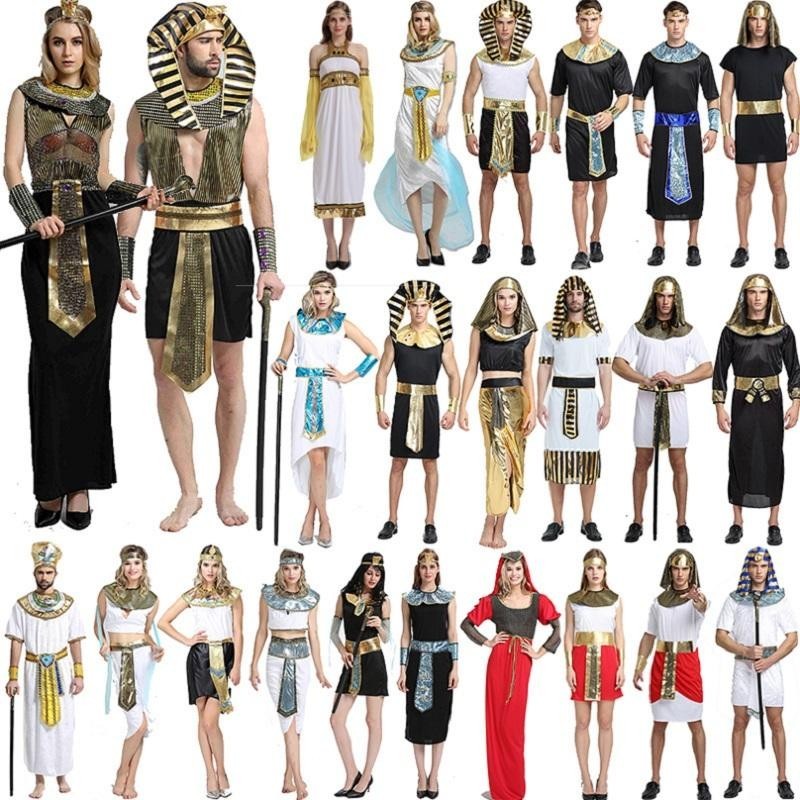 cosplay萬聖節成人服裝埃及法老豔后男羅馬希臘女長袍服飾衣服