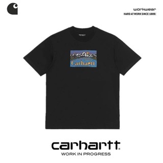 Carhartt短袖t恤短袖印花雪山字母夏季流行休閒圓領半袖