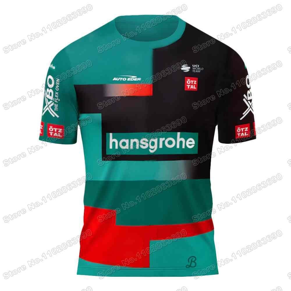 2023 Hansgrohe Team T 恤男士戶外訓練科技襯衫山地自行車騎行服跑步上衣 Fiess 騎行服健身房運動