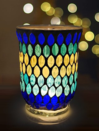 歐式綠野仙蹤杯形馬賽克風燈玻璃蠟燭臺家居裝飾復古
