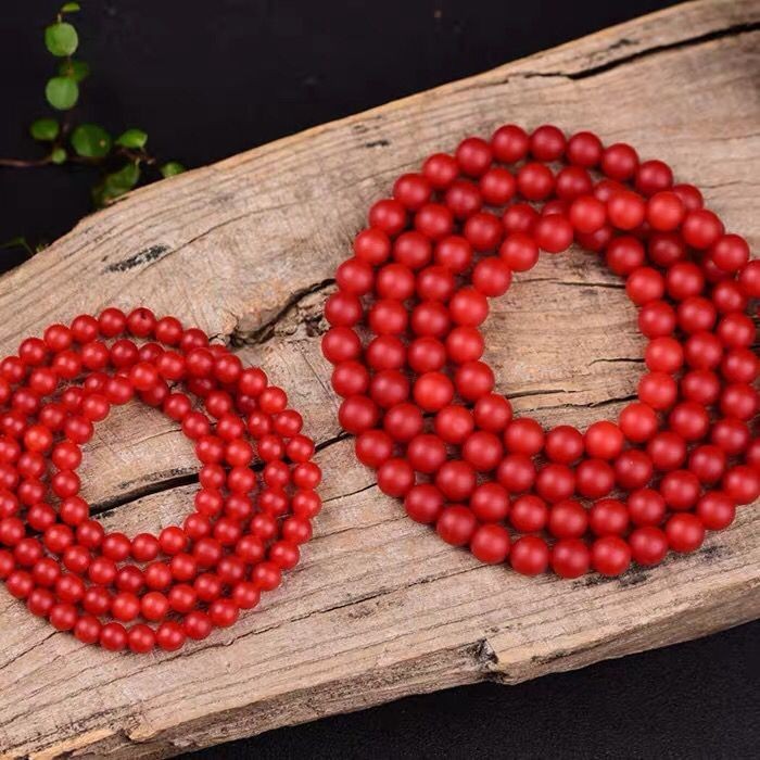 雲南保山滿紅滿色108顆手鍊 多圈佛珠 手串 錦紅男女通用圓珠