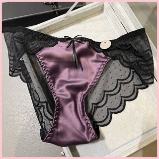 【MT】性感內褲 蕾絲內褲 純欲內褲 火辣 丁字褲 誘惑 歐美高質感紫色貴氣女人味拼接網紗包臀舒適內褲女性感蕾絲火辣