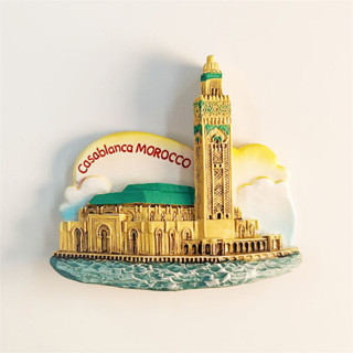 摩洛哥卡薩布蘭卡旅遊紀念磁貼冰箱貼創意立體哈桑二世清真寺手禮