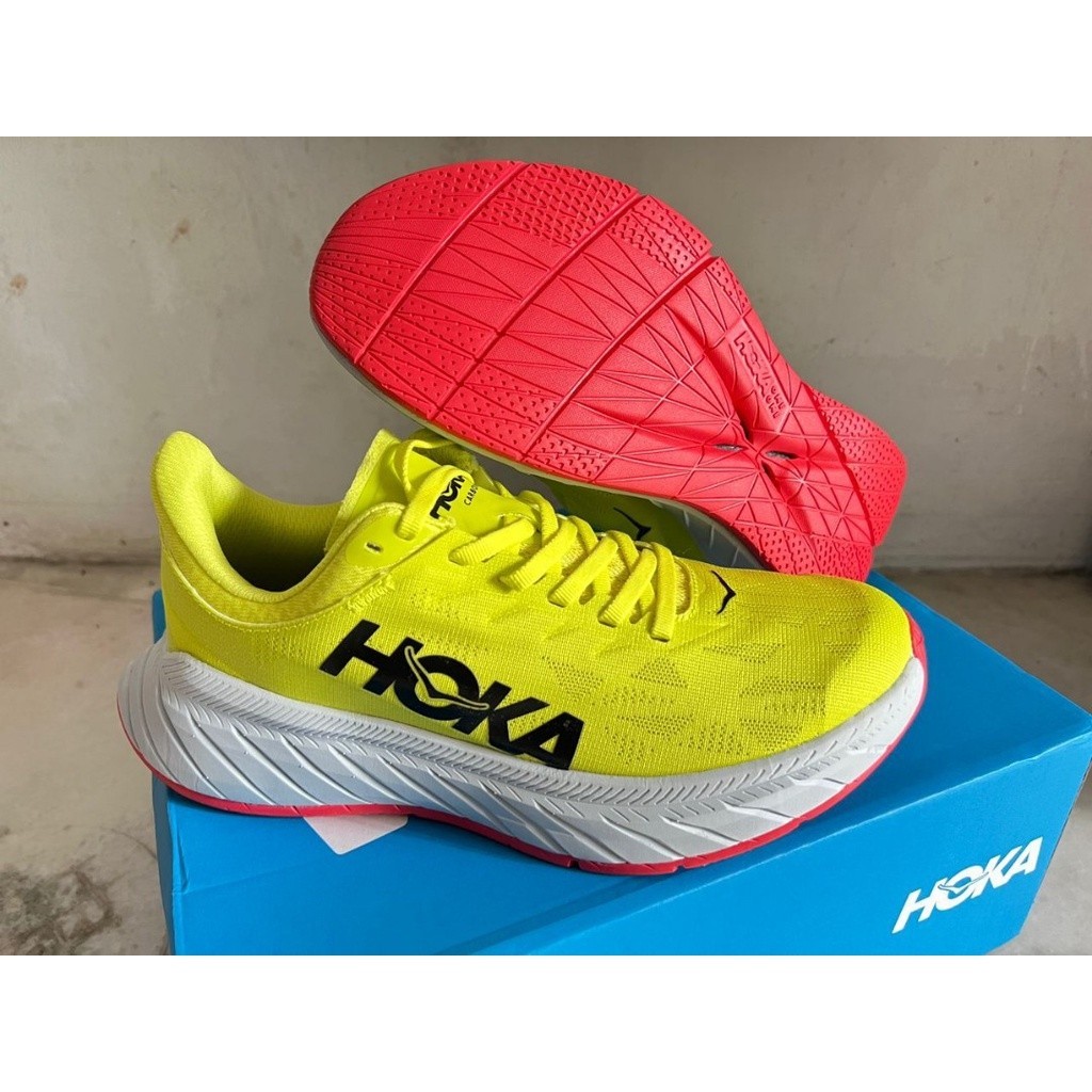 Readystock HOKA ONE Carbon X 2 黃色男女減震運動跑鞋 9ZZW