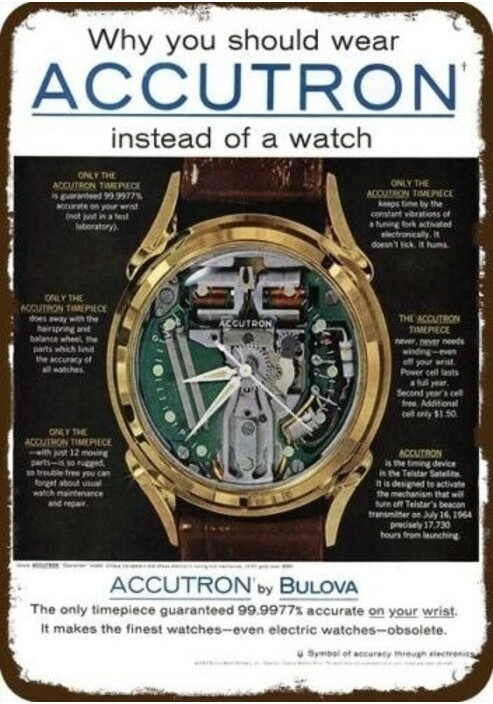 Tanlinxin 1962 Accutron Bulova Spaceview 手錶復古外觀複製品金屬錫標誌牆藝術新