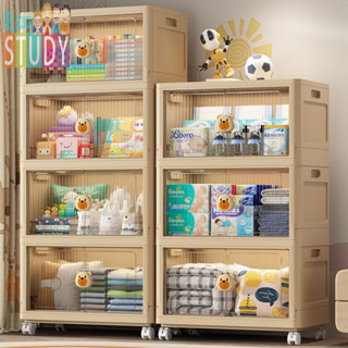 💙⚡ 免安裝兒童房衣櫃防塵雙開門折疊收納櫃可移動玩具收納箱清倉直銷