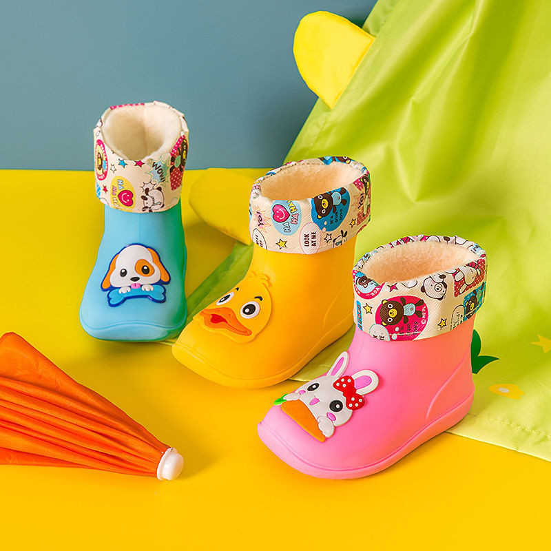 寶寶雨鞋女款兒童防滑雨靴刷毛男童可愛幼兒園女童兒童防水鞋