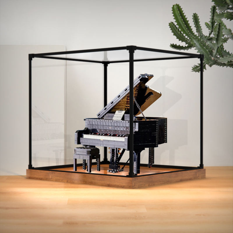🚚免運🚚 ♞適用樂高21323 鋼琴IDEAS系列 積木木紋壓克力展示盒模型防塵罩