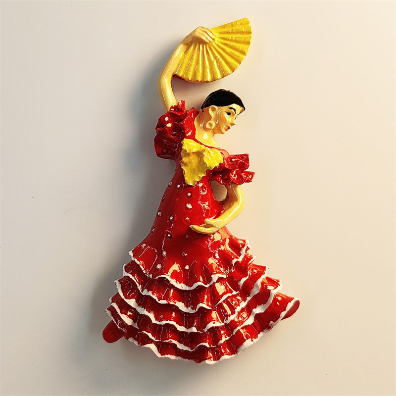 西班牙弗拉明戈舞女郎旅遊紀念家居彩繪裝飾工藝品磁性冰箱貼禮物