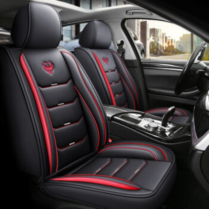 全覆蓋汽車座椅套 PU 皮革全套前座+後座專為 Almera CX-3 E60 Civiv Hilux 製造