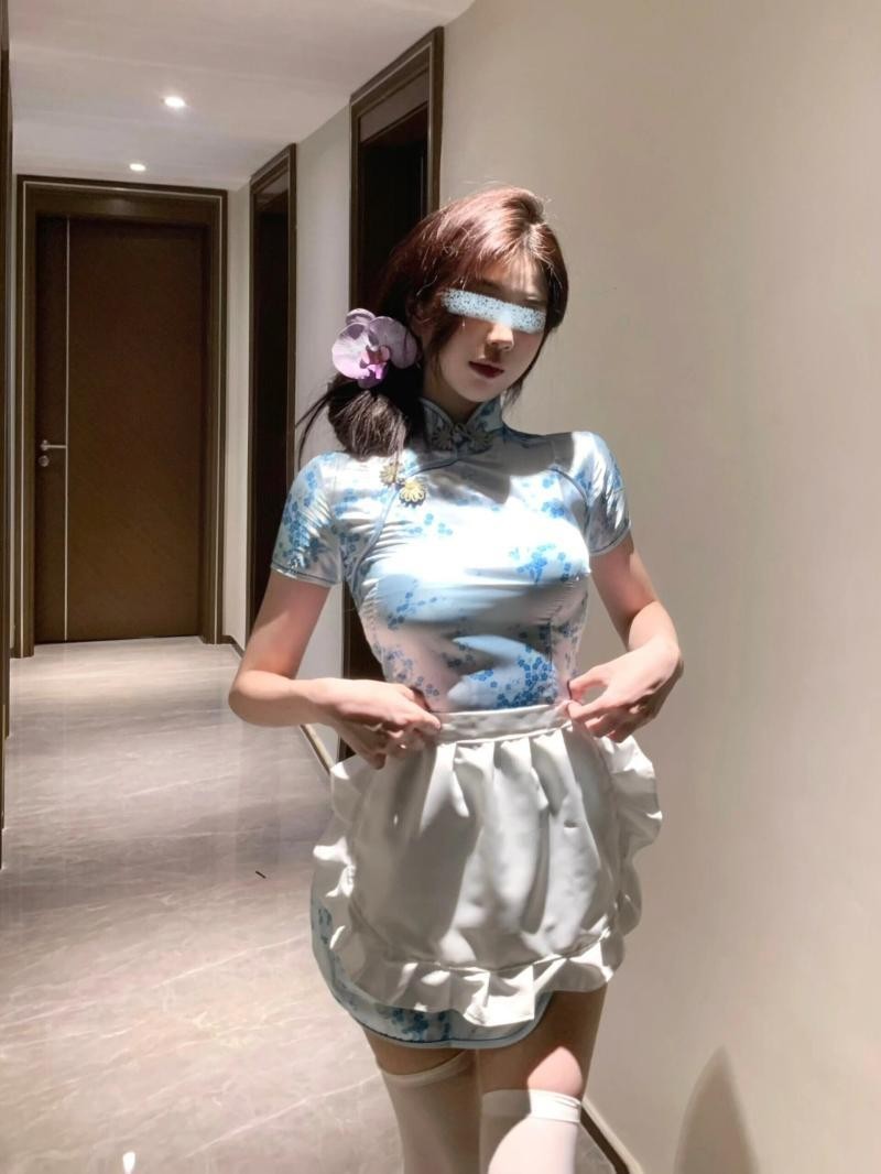 中華小廚娘 蘿莉塔日系Lolita女僕圍裙 COS服 新中式旗袍洋裝 套裝