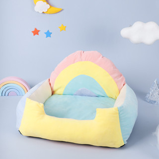 新款彩虹設計貓床沙發適合小寵物柔軟舒適的寵物用品