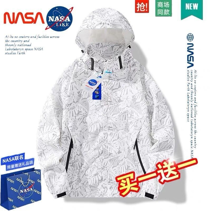 NASA衝鋒衣男女戶外登山服外套可拆卸帽子防風防水夾克女春秋防雨