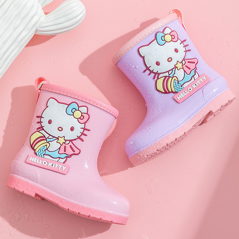 Hello Kitty 凱蒂貓四季卡通兒童雨靴女童軟底防滑幼兒園雨鞋