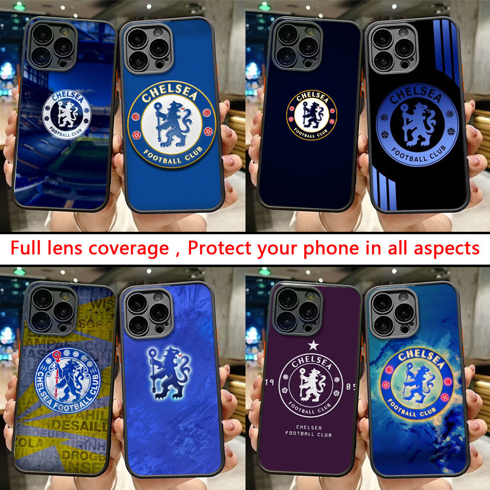 適用於 iPhone 14 Pro Max 15 Plus 啞光保護鏡片軟殼 R50 Chelsea Football