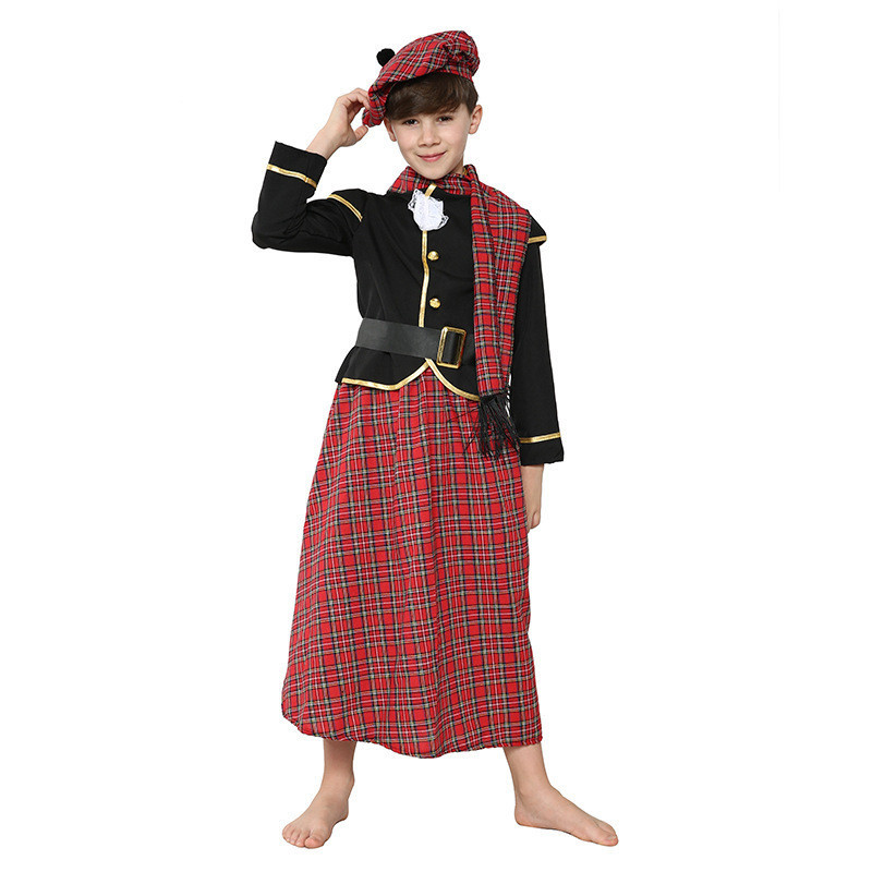 兒童少數民族服裝蘇格蘭男孩異國情調萬聖節