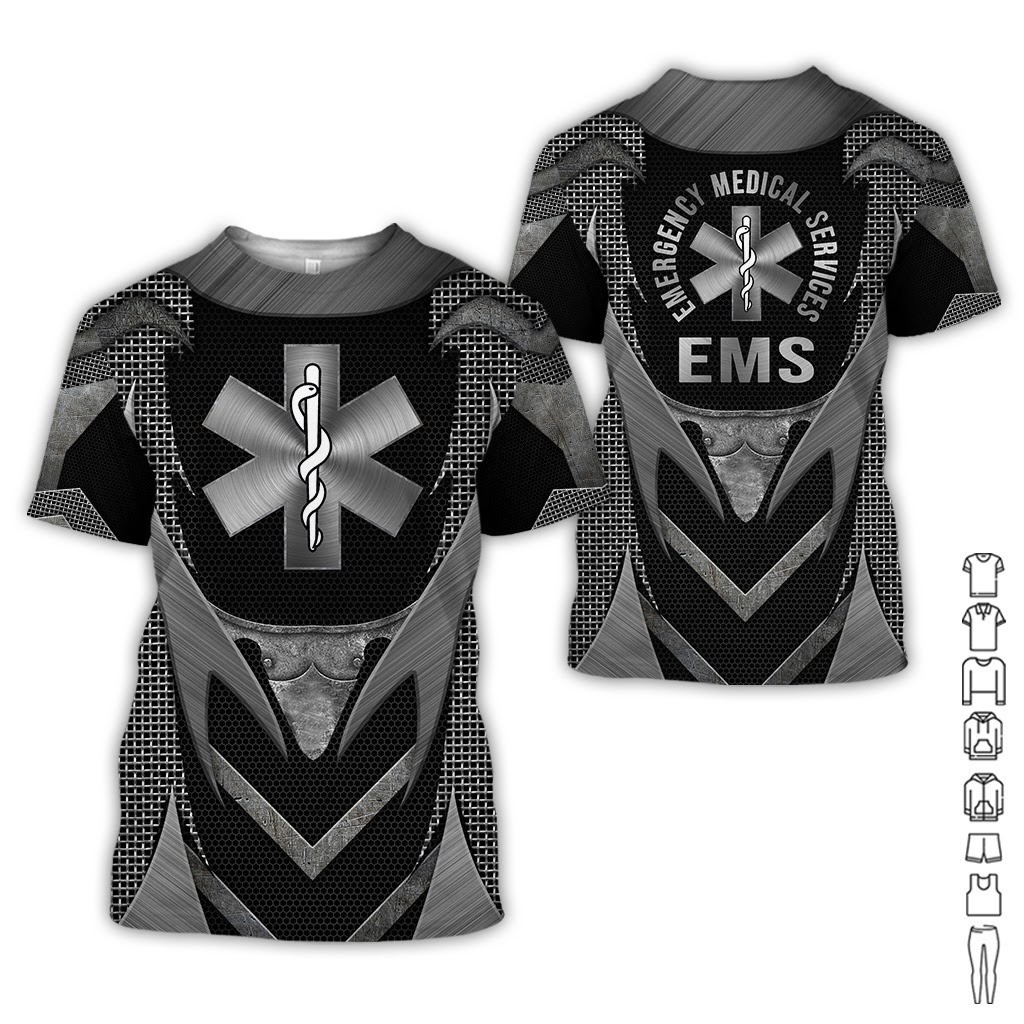 Ems Armor Style 3D 全身印花衣服 NL258 醫療服 3D T 恤