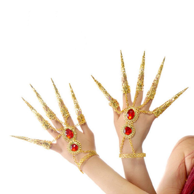 新品熱賣 肚皮舞配飾 千手觀音指甲套 印度舞飾品 手環 手