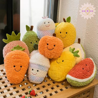 水果玩偶 模擬水果絨毛玩具 菠蘿蔬菜草莓橙子公仔 玩偶婚禮拋灑公仔 抓機布娃娃 毛絨玩具 玩偶臥室
