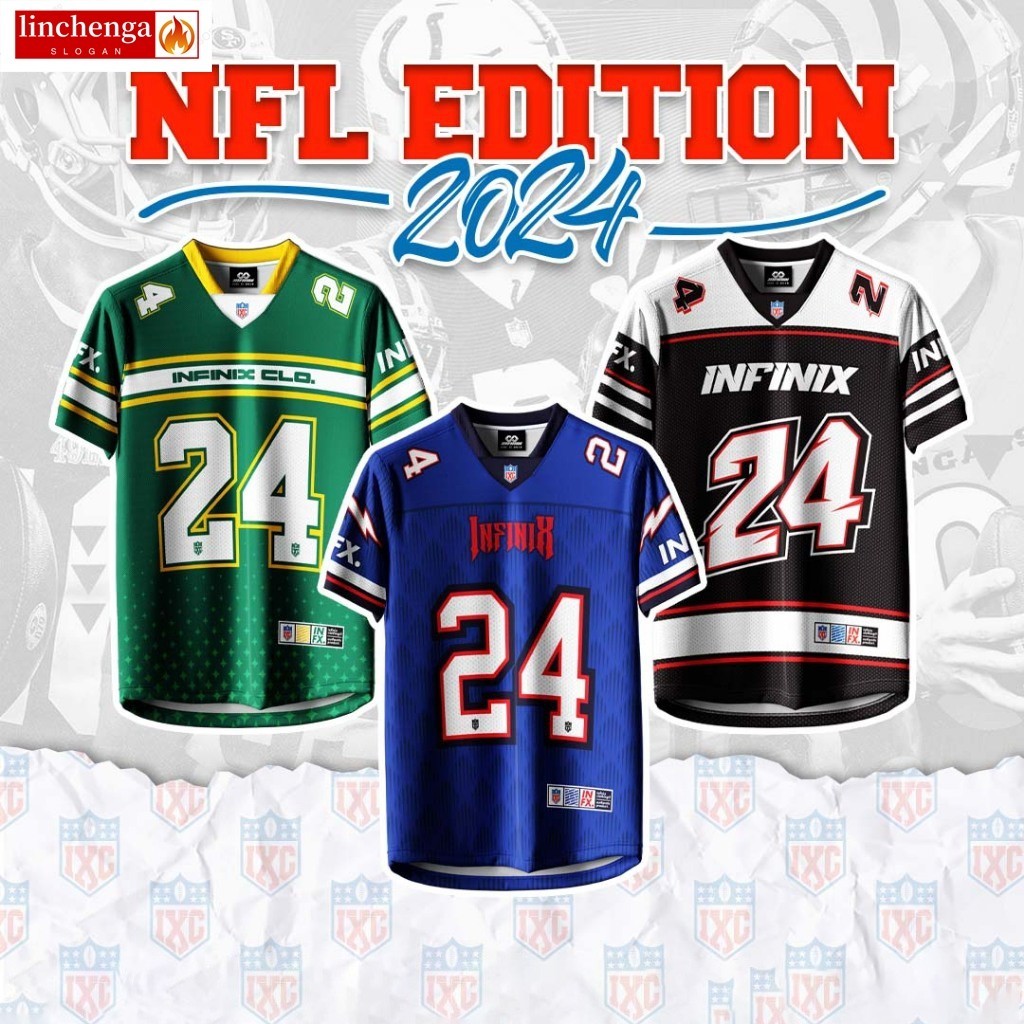 Lycra 280 GSM 超大 NFL 街頭服飾球衣 - EDISI NFL 2024