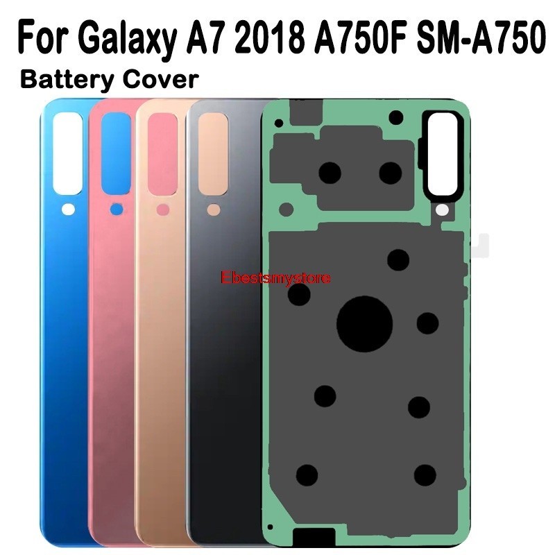 SAMSUNG Ebsmy-適用於三星 Galaxy A7 2018 A750F SM-A750 後蓋電池蓋後背玻璃門外