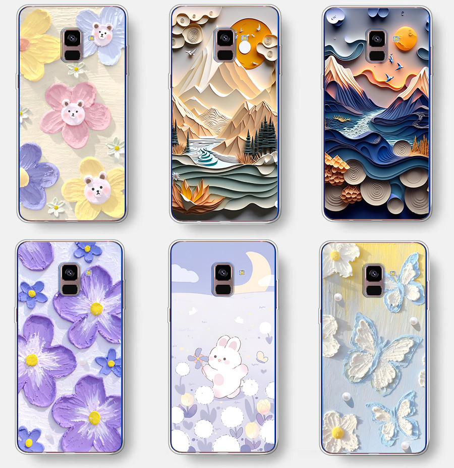 SAMSUNG 適用於三星 Galaxy a8 2018/a8 plus 2018 手機殼 TPU 軟矽膠保護殼手機殼