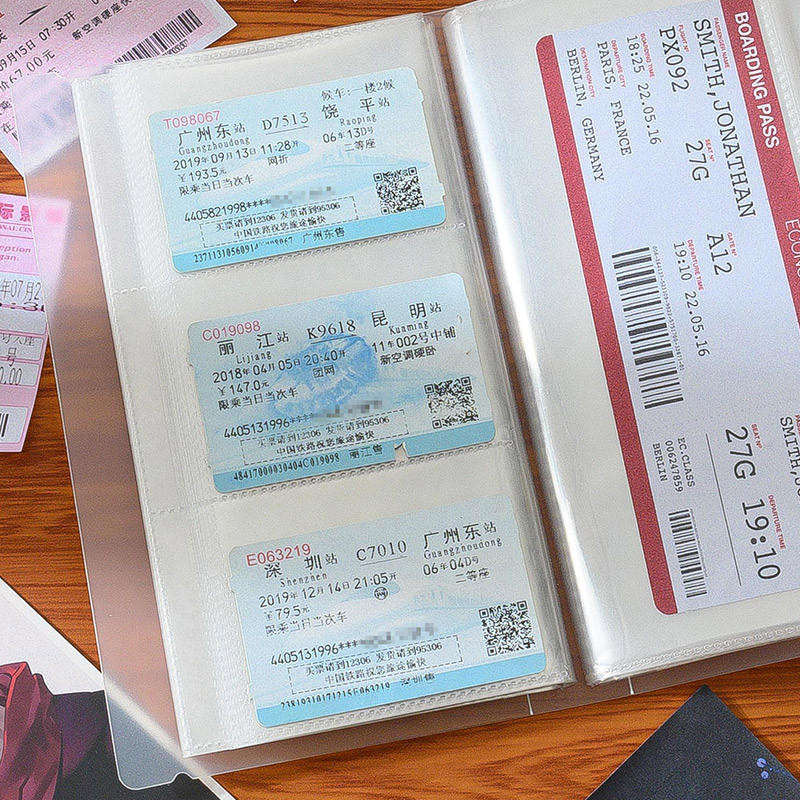 飛機高鐵票收藏本演唱會門票票據夾收納冊3寸拍立得相冊收集冊