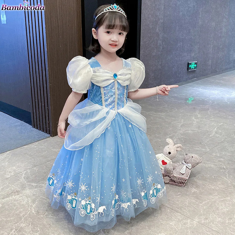 灰姑娘女孩洋裝萬聖節派對角色扮演服裝兒童公主裝扮耶誕花式兒童服裝2-10T