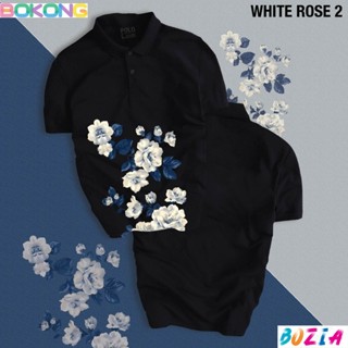 (boziaa) 男士超線條白玫瑰設計polo衫迷人青春標準造型優雅